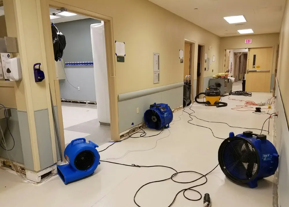 Water damage restoration crew working in Carson, CA